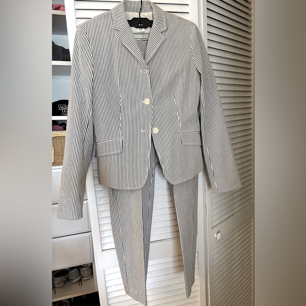 J.Crew Searsucker Blazer and “Favorite fit pants”